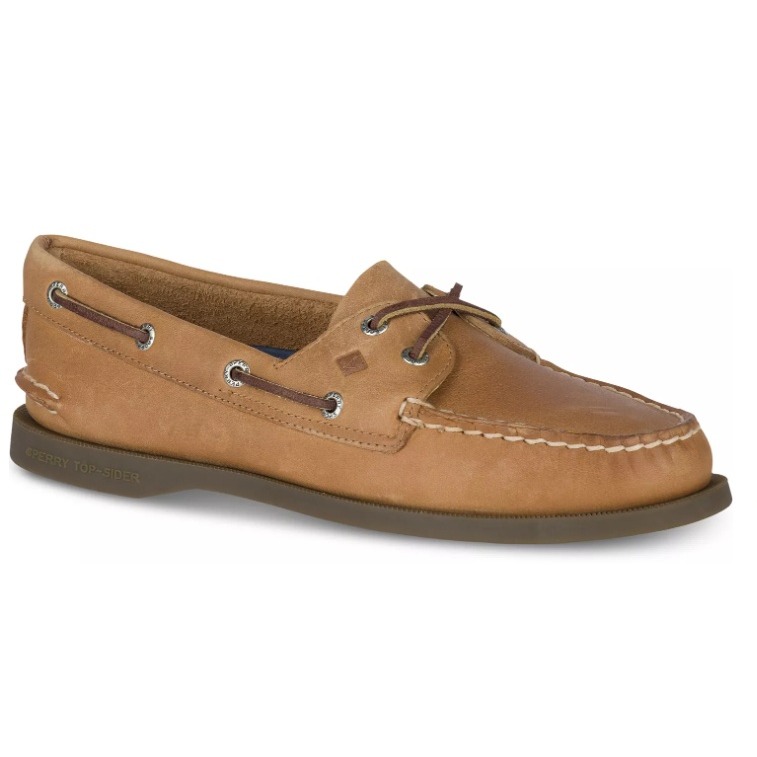 Sperry Authentic Original Leather Boat Shoes Tan 2 Eye Moc Toe Womens 7.5w